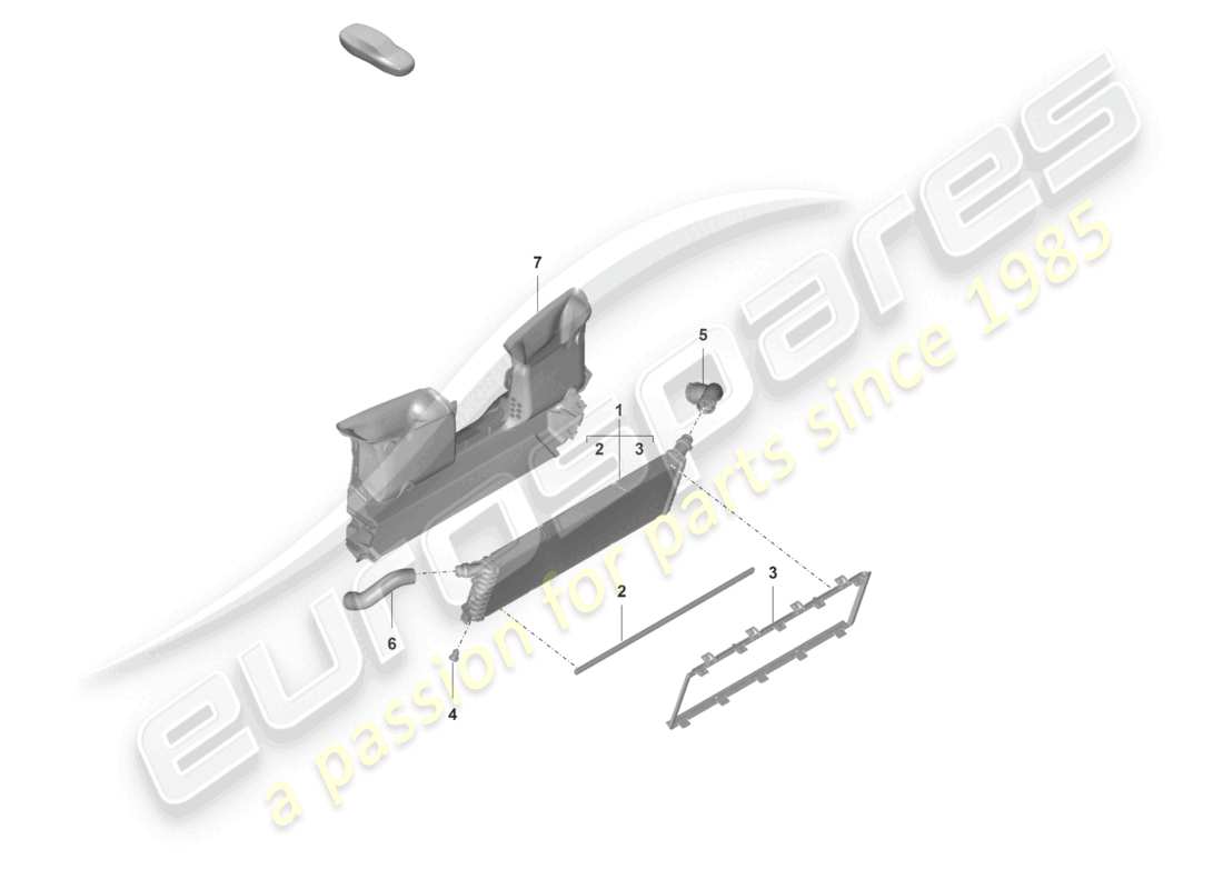 porsche 2025 (992-1 gt3/rs/st) cooler for coolant front center for vehicles with additional coolant radiator parts diagram
