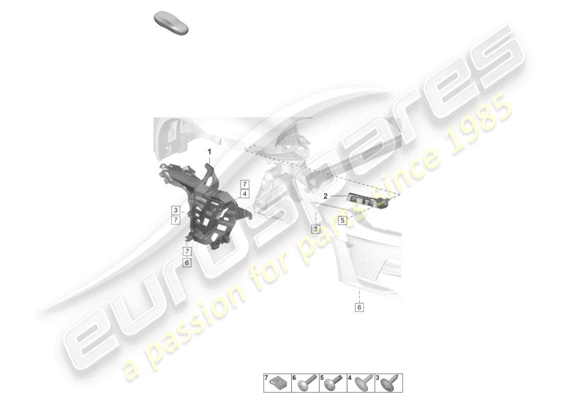 porsche 2025 (992-1 gt3/rs/st) bumper rear fasteners gt3 rs parts diagram