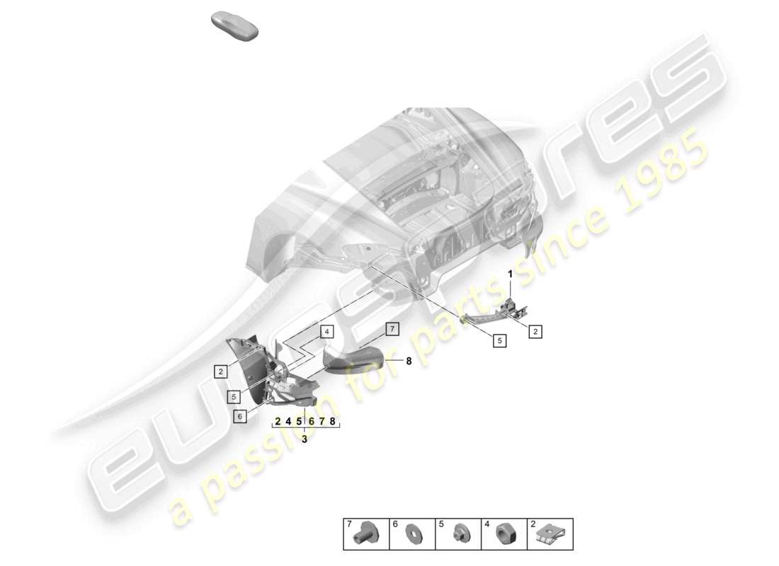 porsche 2019 (718 cayman gt4) fasteners rear bumper gt4rs part diagram