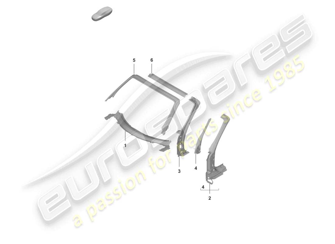 porsche 2026 (992-2 turbo / s) a-pillar scuttle cabriolet parts diagram
