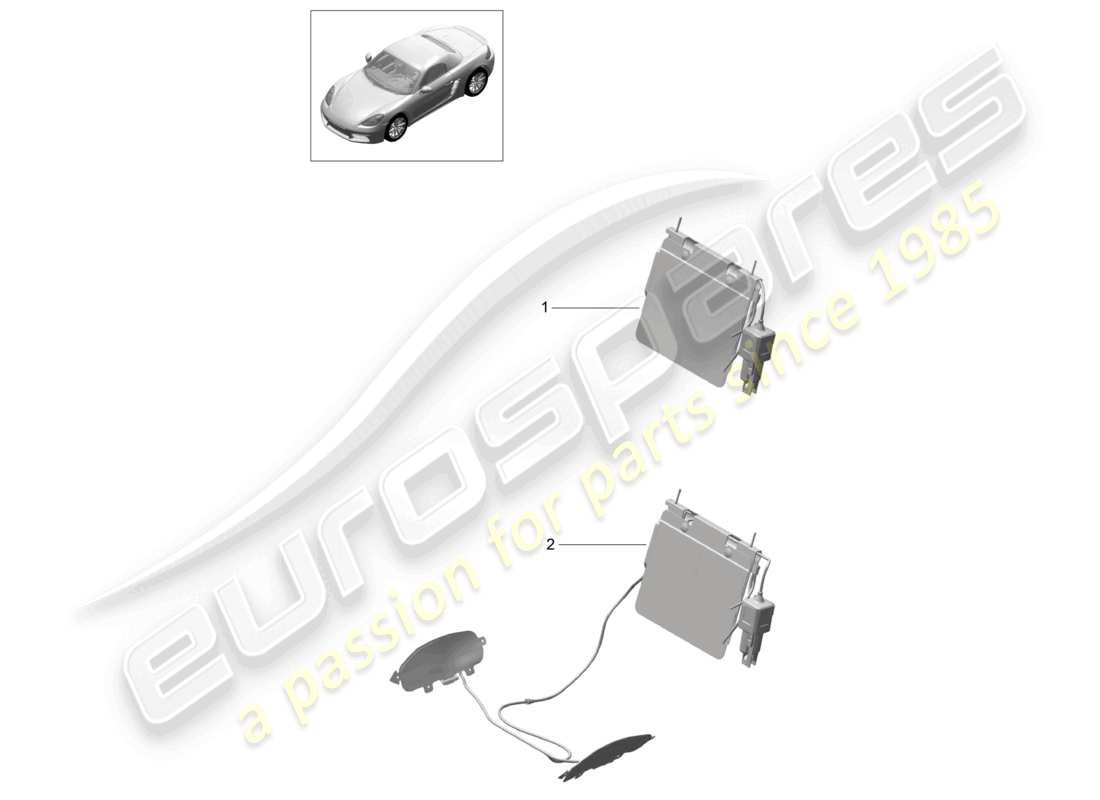 porsche 2021 (718 boxster) lumbar support accessories parts diagram