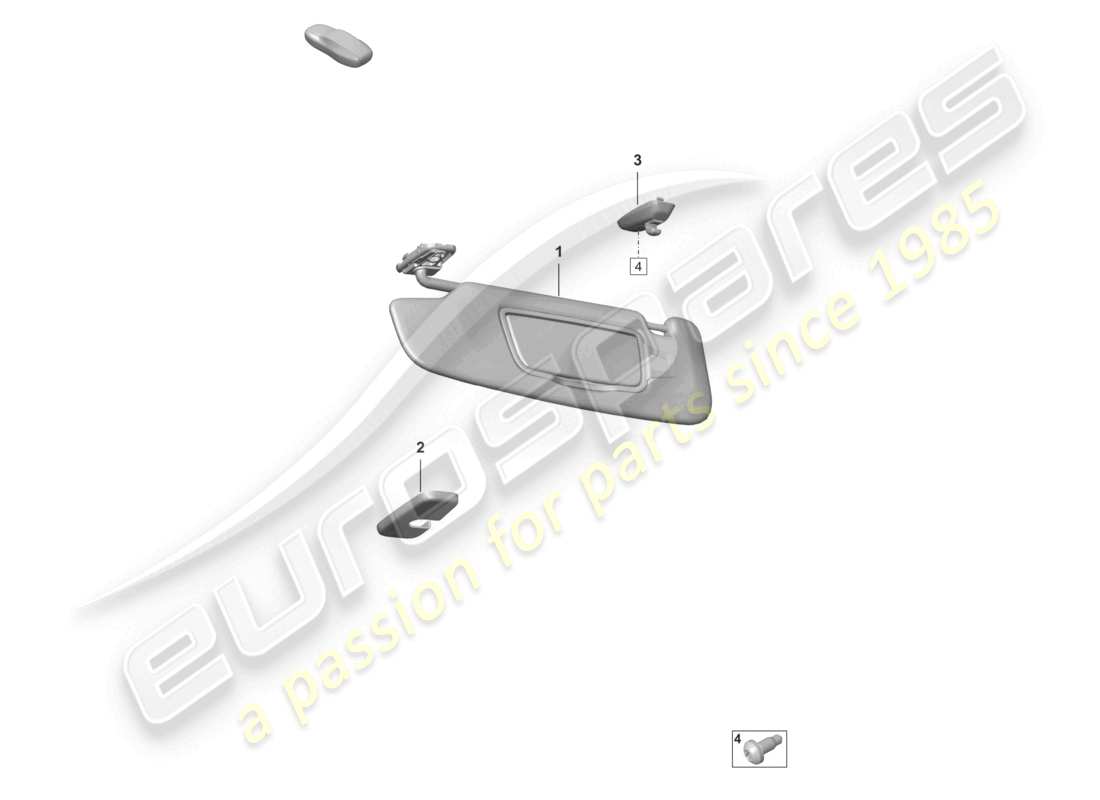porsche 2026 (992-2 turbo / s) sun vizors alcantara parts diagram