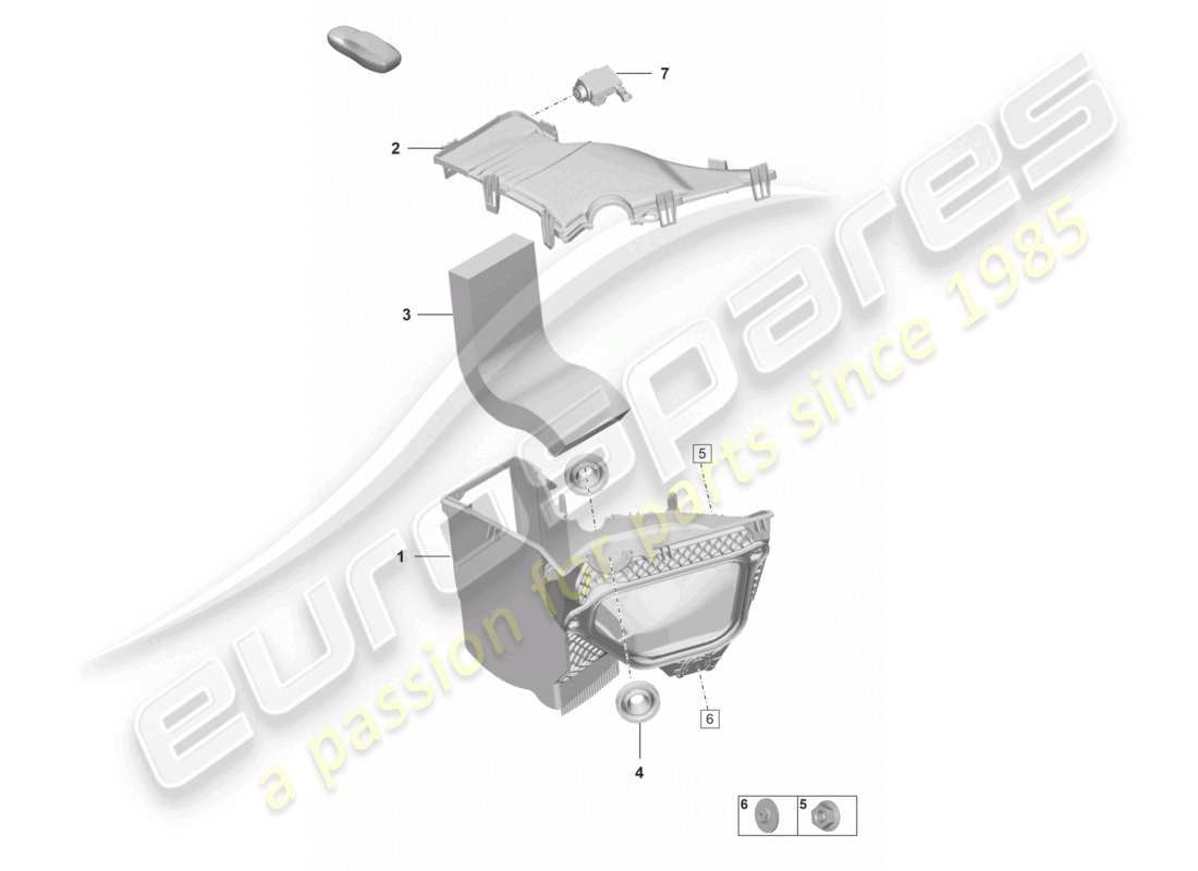 porsche 2021 (992-1) fresh air intake part diagram