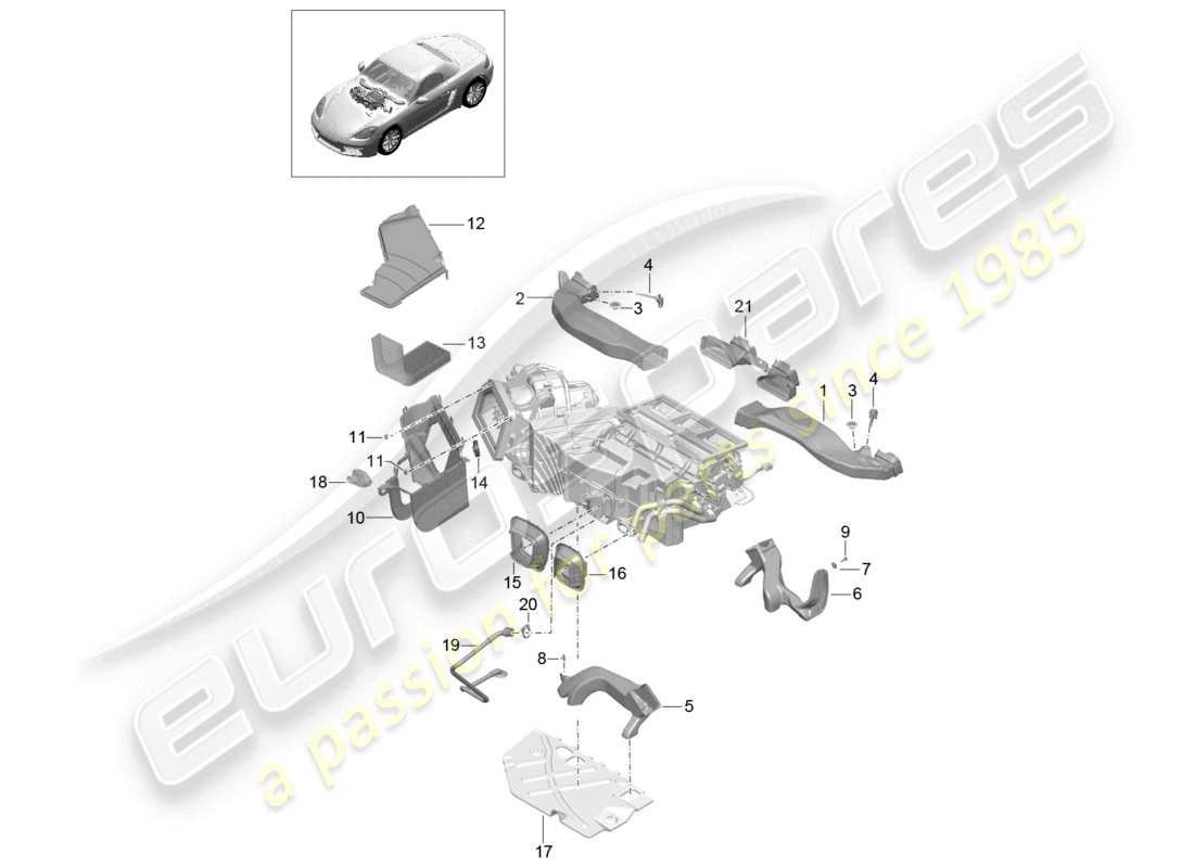 porsche 2024 (718 boxster) air guide parts diagram