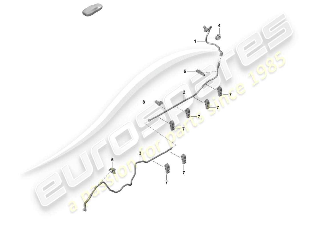 porsche 2019 (718 cayman gt4) vacuum line front brake servo center rear part diagram