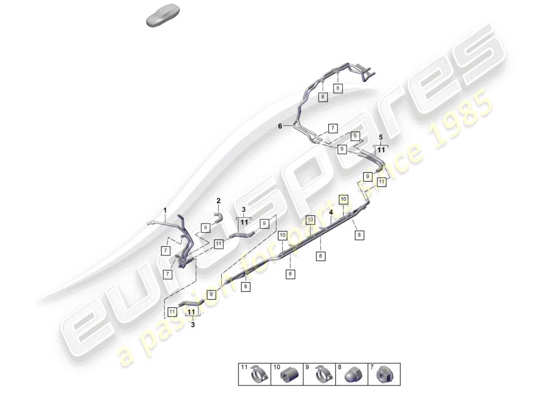 porsche 2026 (cayenne e3 pa) heater battery cooling system for vehicles with hybrid drive part diagram