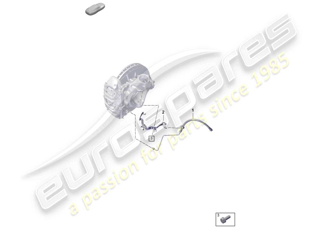 porsche 2025 (992-2) brake pipe/hose from brake hose to brake caliper housing parts diagram