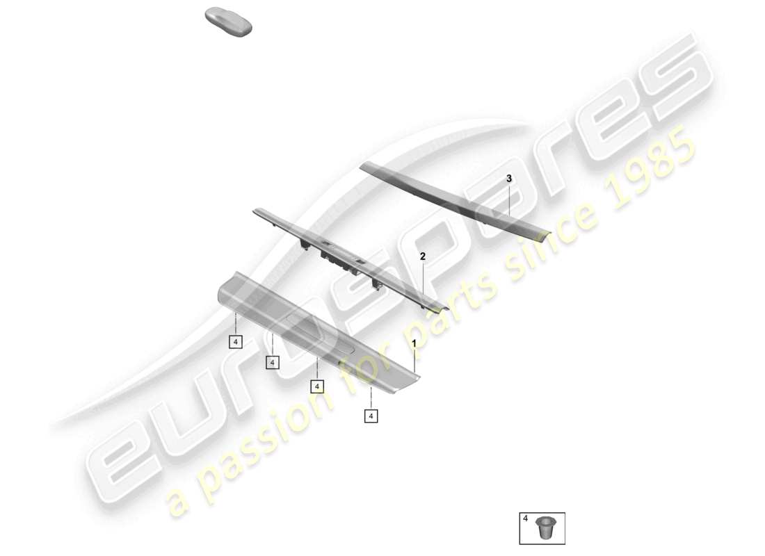 porsche 2021 (718 boxster spyder) sill trim strip side member trim parts diagram