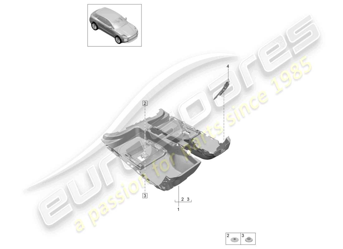 porsche 2025 (macan) flooring part diagram