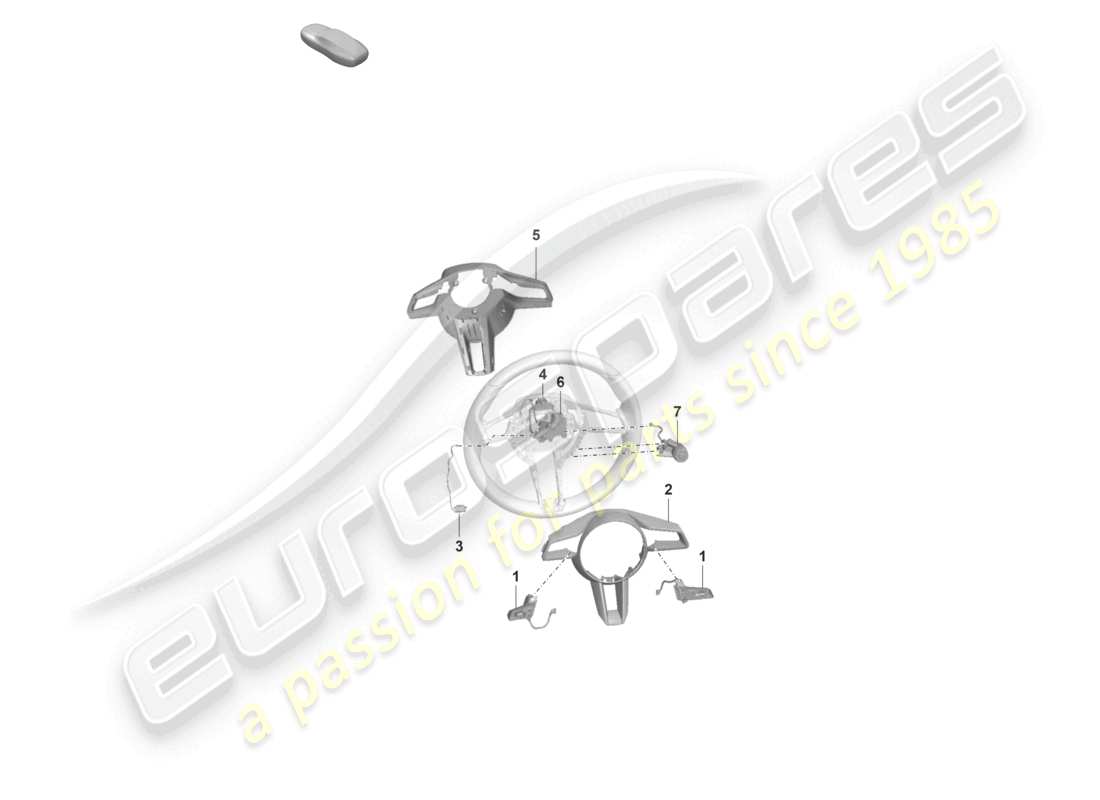 porsche 2023 (992-1 turbo / s) accessories steering wheel parts diagram