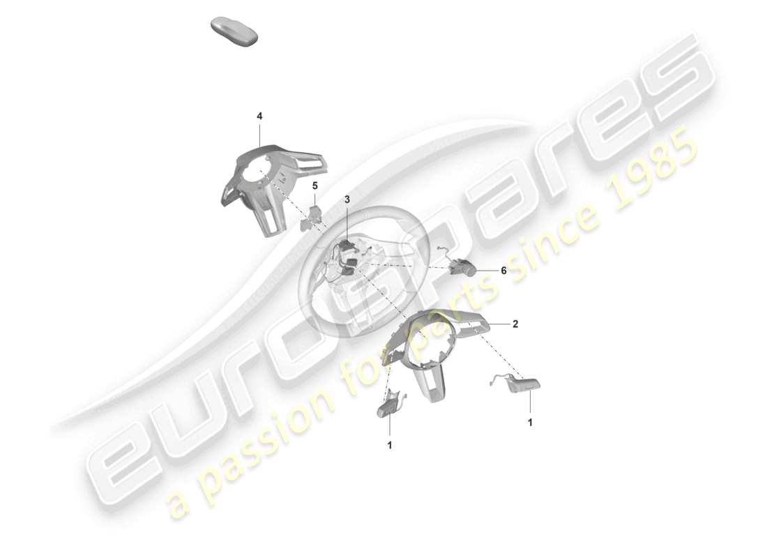 porsche 2025 (992-1 gt3/rs/st) accessories steering wheel parts diagram