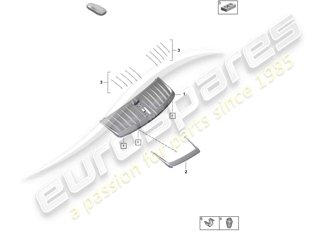 porsche 2025 (992-2) vent grille cabriolet parts diagram