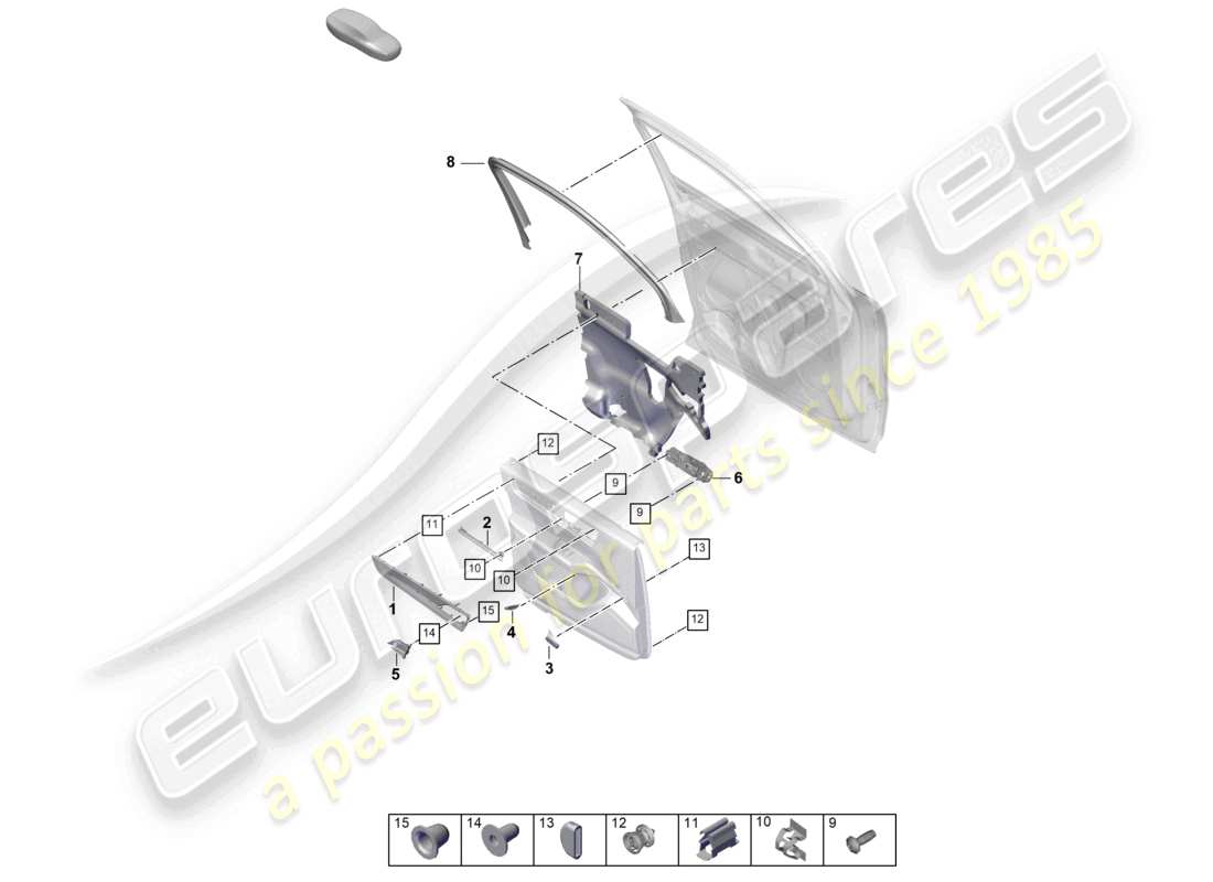porsche 2025 (cayenne e3 pa) door panel front trim and accessories part diagram