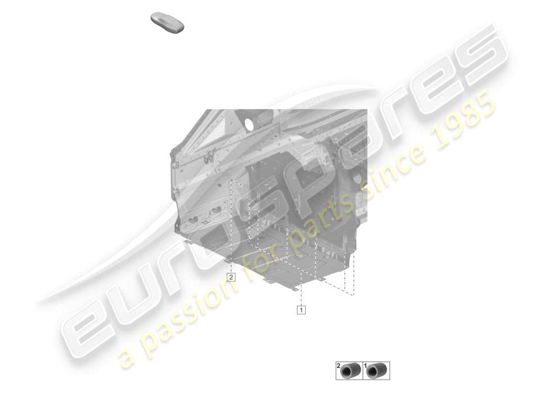 porsche 2022 (992-1 turbo / s) cross mem. below boot floor front boot floor plate parts diagram
