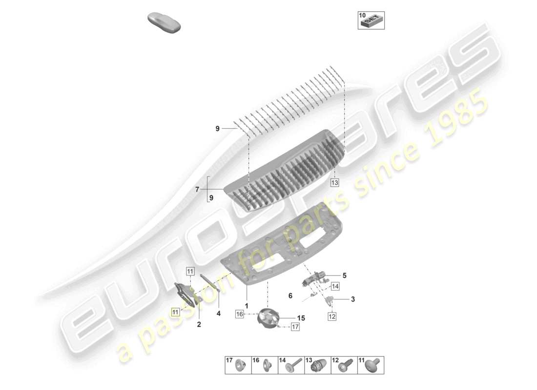 porsche 2023 (992-1) tailgate/boot lid sport design package parts diagram