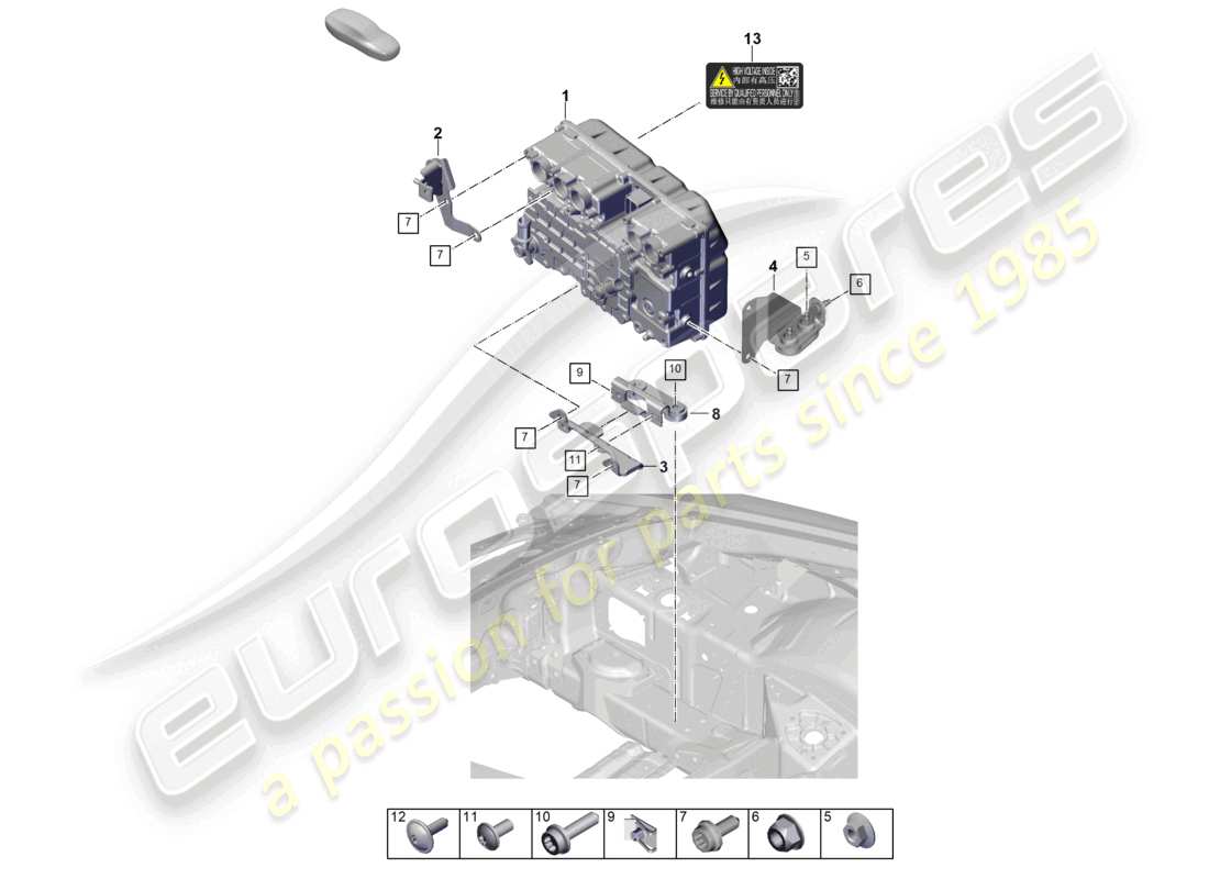 porsche 2025 (992-2) power and control electronics- for electric drive parts diagram
