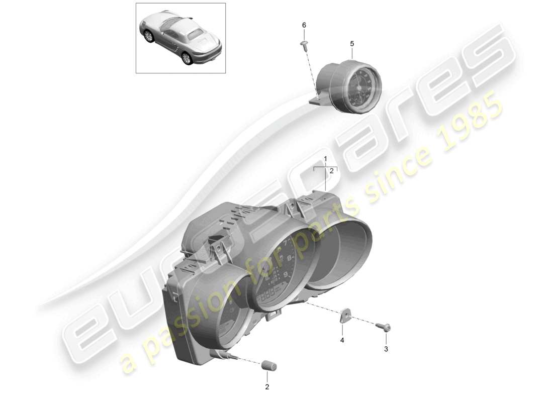 porsche 2023 (718 boxster) combi-instrument stopwatch d - 01.06.2020>> part diagram