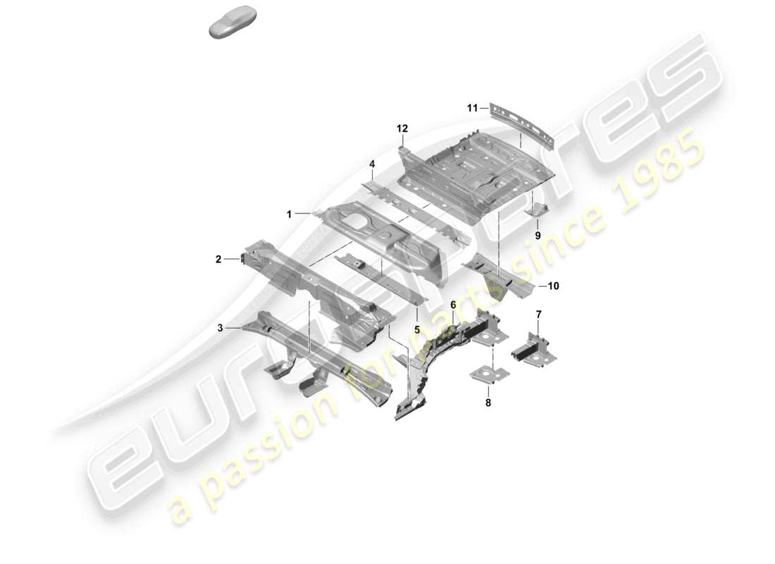 porsche 2023 (cayenne e3 pa) bottom plate rear rear end part diagram