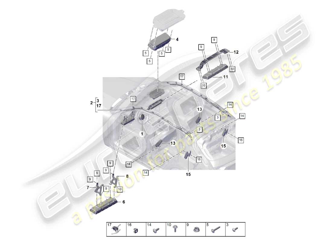 porsche 2023 (cayenne e3 pa) airbag part diagram