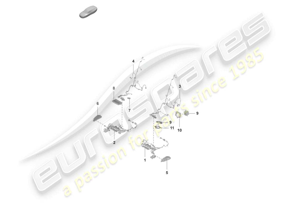 porsche 2024 (panamera 971-2) wiring looms seat backrest sports seat part diagram