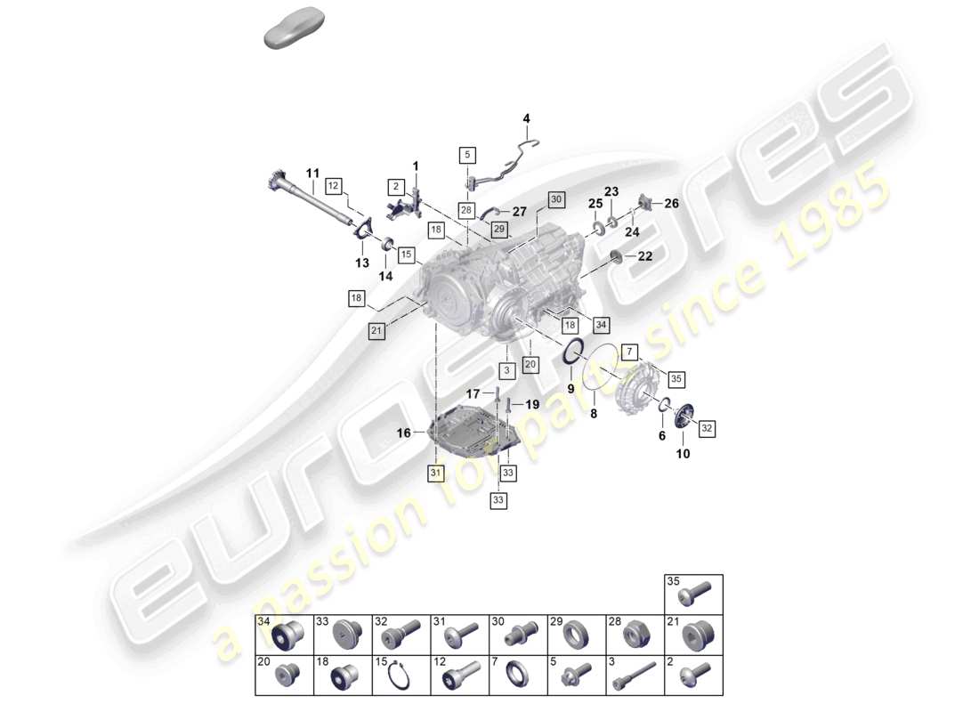 porsche 2024 (992-2) 8-speed dual clutch gearbox - pdk - for vehicles with hybrid drive part diagram