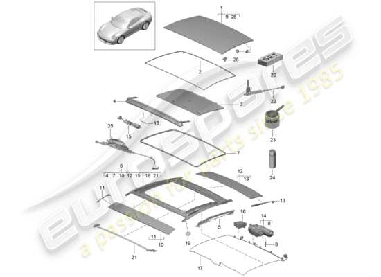 a part diagram from the porsche 991 gen. 2 parts catalogue