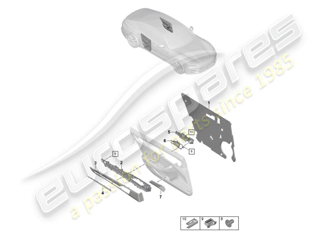 porsche 2025 (panamera 976) door panel rear doors accessories parts diagram