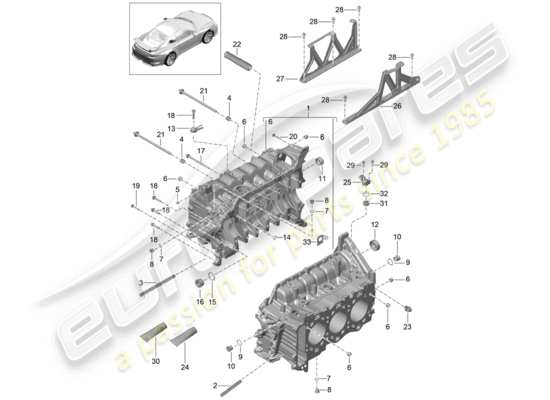 a part diagram from the porsche 991r/gt3/rs parts catalogue