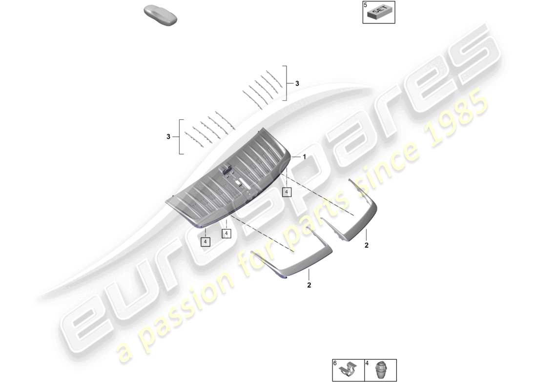 porsche 2024 (992-2) vent grille coupe part diagram