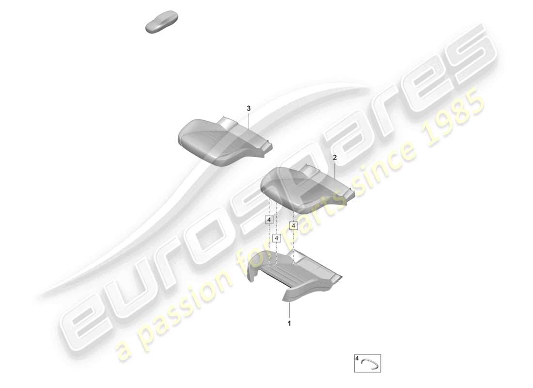 porsche 2023 (panamera 971-2) foam part seat cover sports seat parts diagram