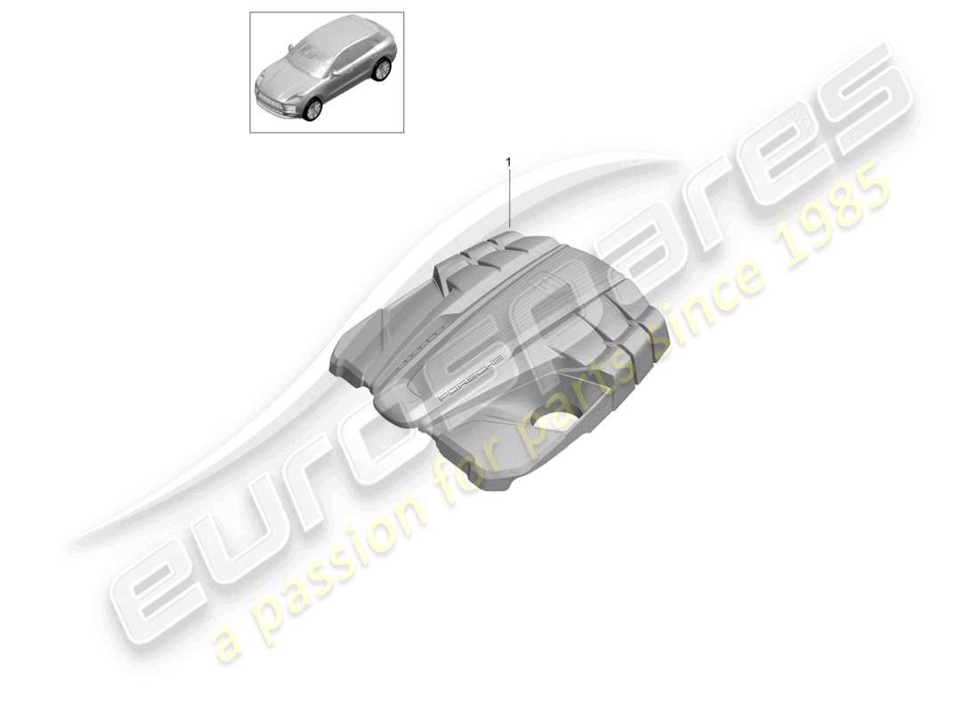 porsche 2025 (macan) engine cover engine bay part diagram