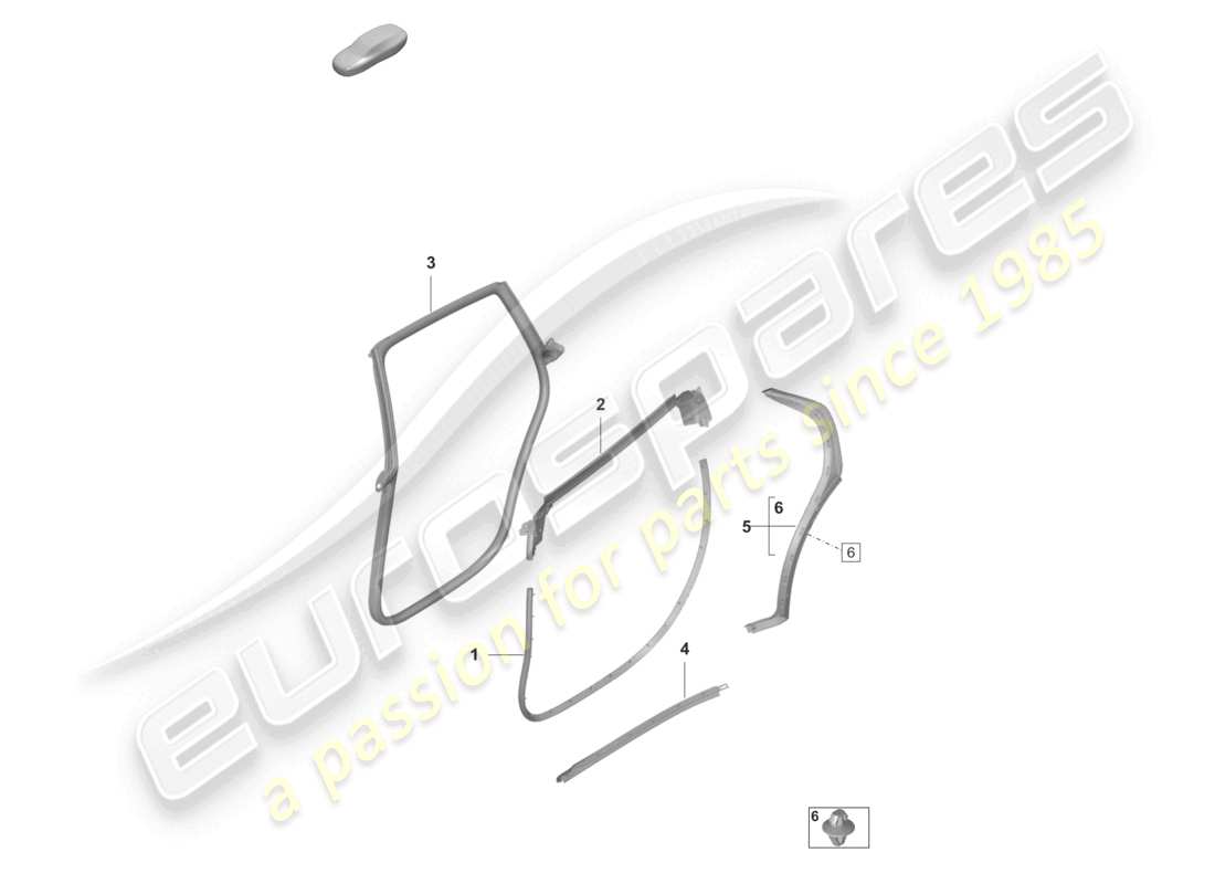 porsche 2021 (taycan 9j1-1) doors rear accessories gaskets part diagram