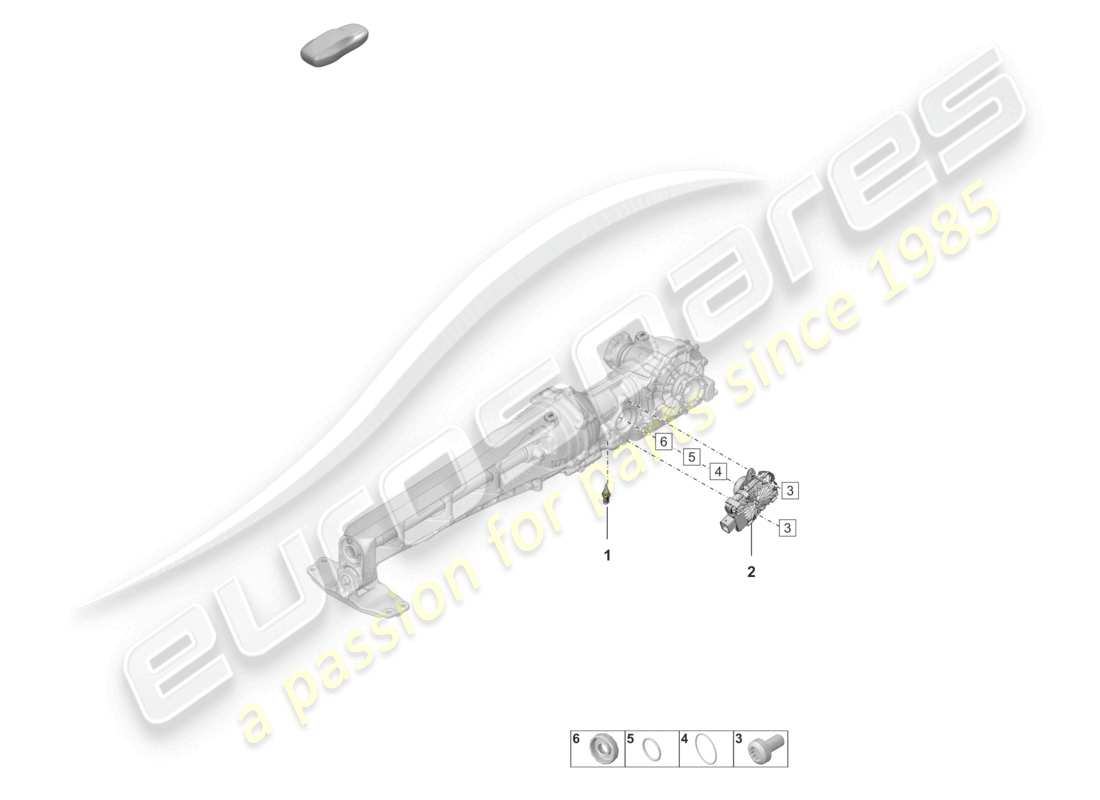porsche 2023 (992-1 turbo / s) front axle differential sensors parts diagram