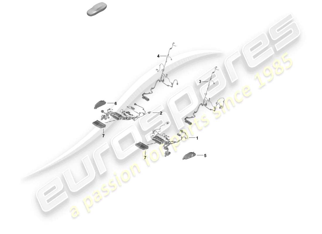porsche 2025 (panamera 976) electrics standard seat parts diagram