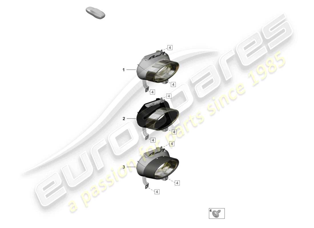 porsche 2021 (992-1) exhaust tail pipe for sports exhaust system part diagram