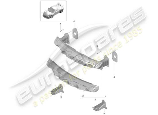 a part diagram from the porsche 991r/gt3/rs (2014) parts catalogue