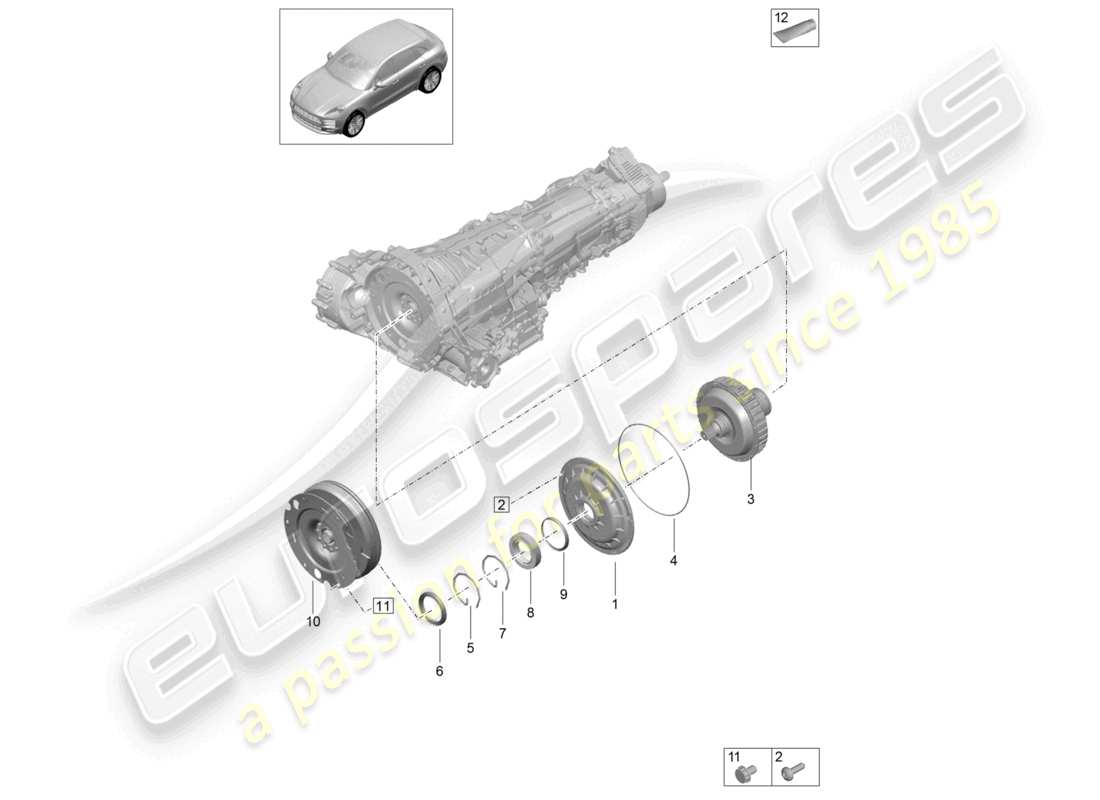 porsche 2026 (macan) coupling flywheel part diagram