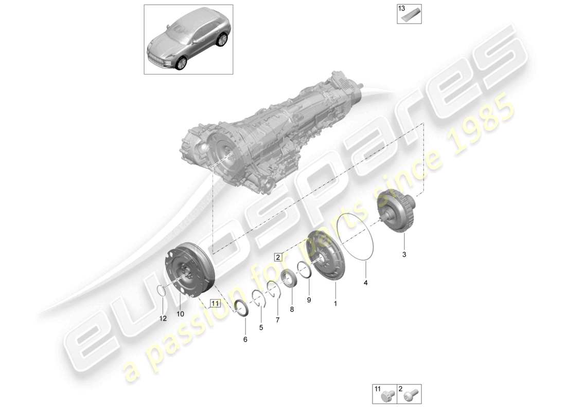 porsche 2025 (macan) coupling flywheel part diagram