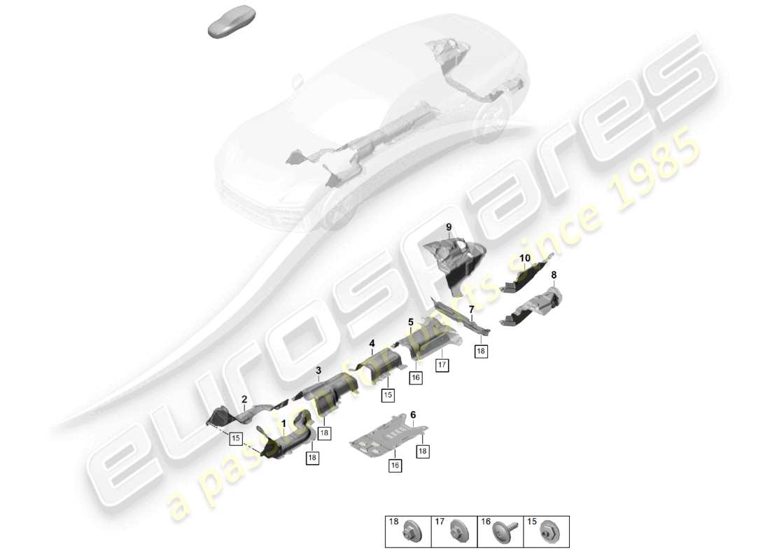 porsche 2025 (panamera 976) trim heat insulation underbody parts diagram
