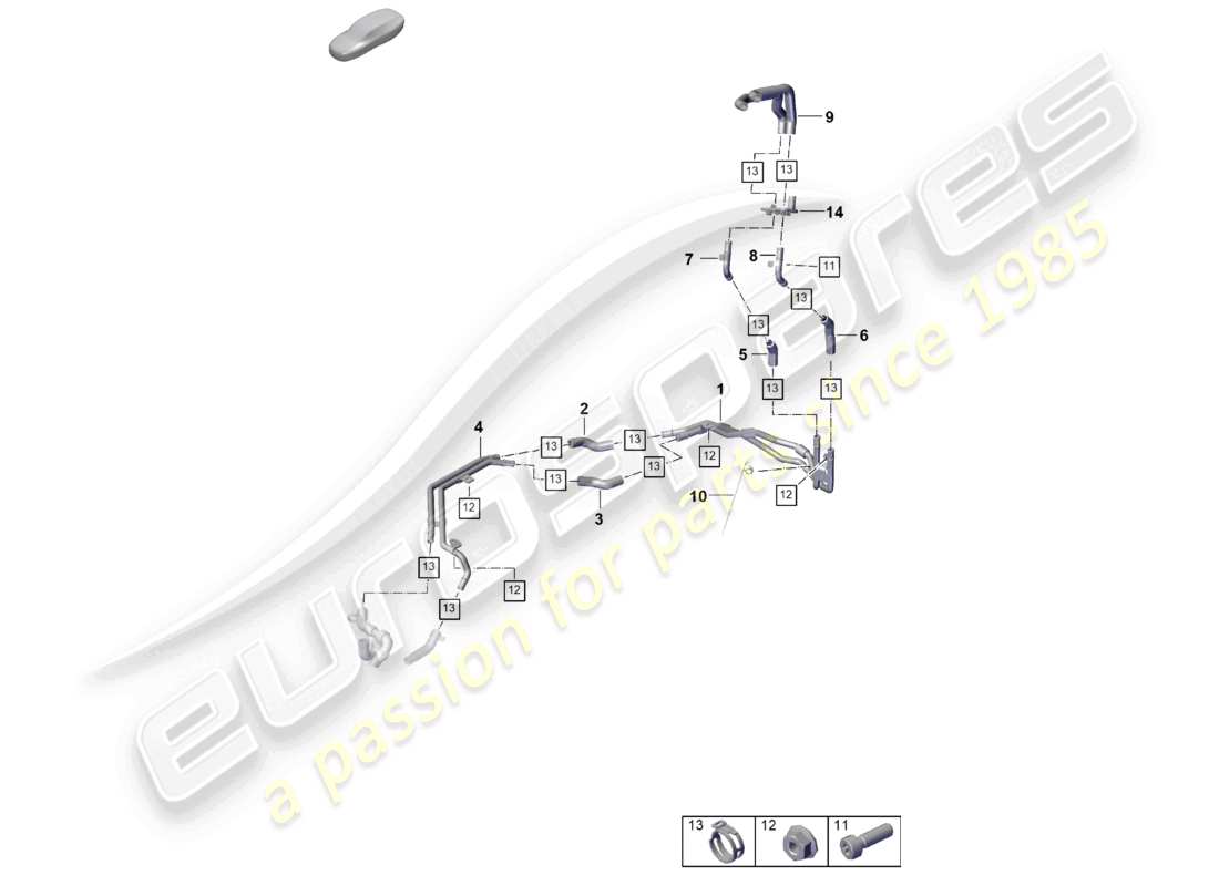 porsche 2024 (cayenne e3 pa) heater rear battery cooling system for vehicles with hybrid drive part diagram