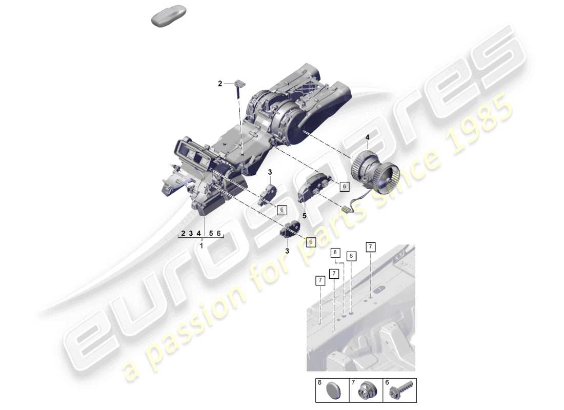 porsche 2026 (cayenne e3 pa) air cond. system/ heating rear 4-zone climatronic, boost part diagram