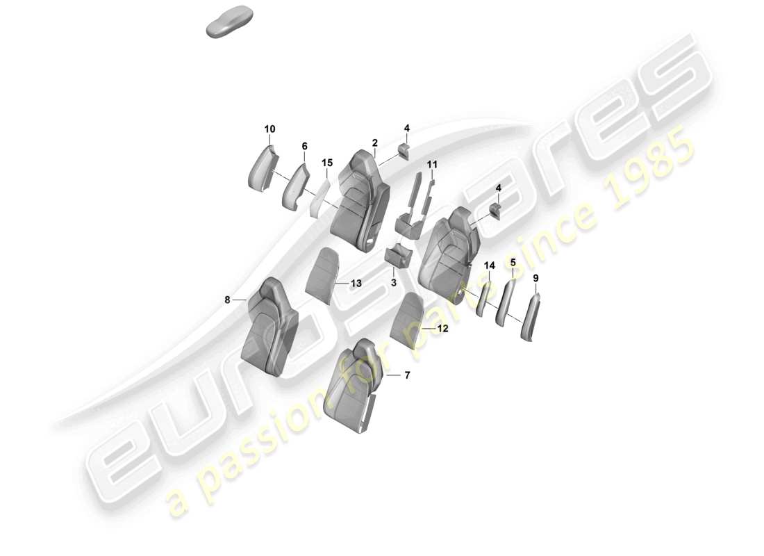 porsche 2024 (panamera 976) foam part rear back seat backrest backrest cover part diagram