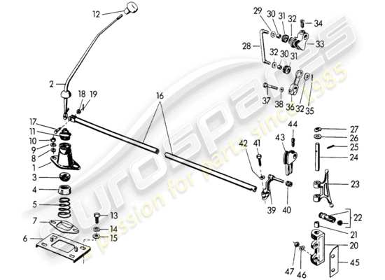 a part diagram from the porsche 356/356a parts catalogue