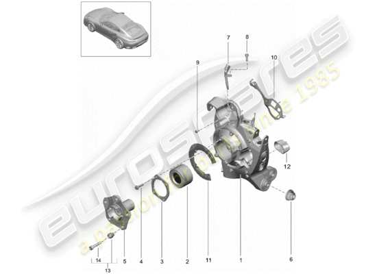 a part diagram from the porsche 991 turbo parts catalogue