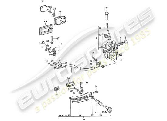 a part diagram from the porsche 924 parts catalogue