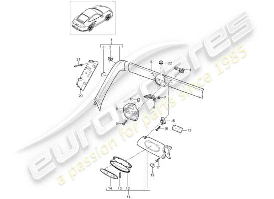 a part diagram from the porsche 911 t/gt2rs (2013) parts catalogue