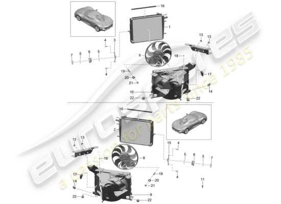 a part diagram from the porsche 918 spyder parts catalogue