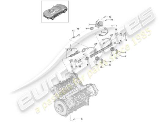 a part diagram from the porsche 918 spyder parts catalogue