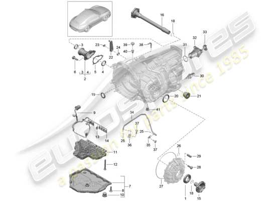 a part diagram from the porsche 991 parts catalogue