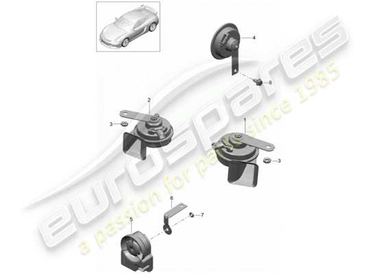 a part diagram from the porsche cayman gt4 parts catalogue